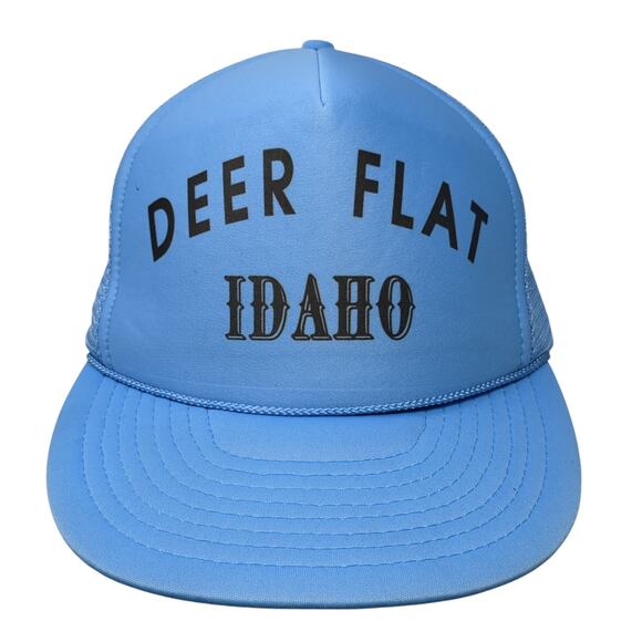 Deer Flat Idaho Snapback Rope Trucker Hat Blue One Size Mesh Back Nissin - Picture 1 of 11